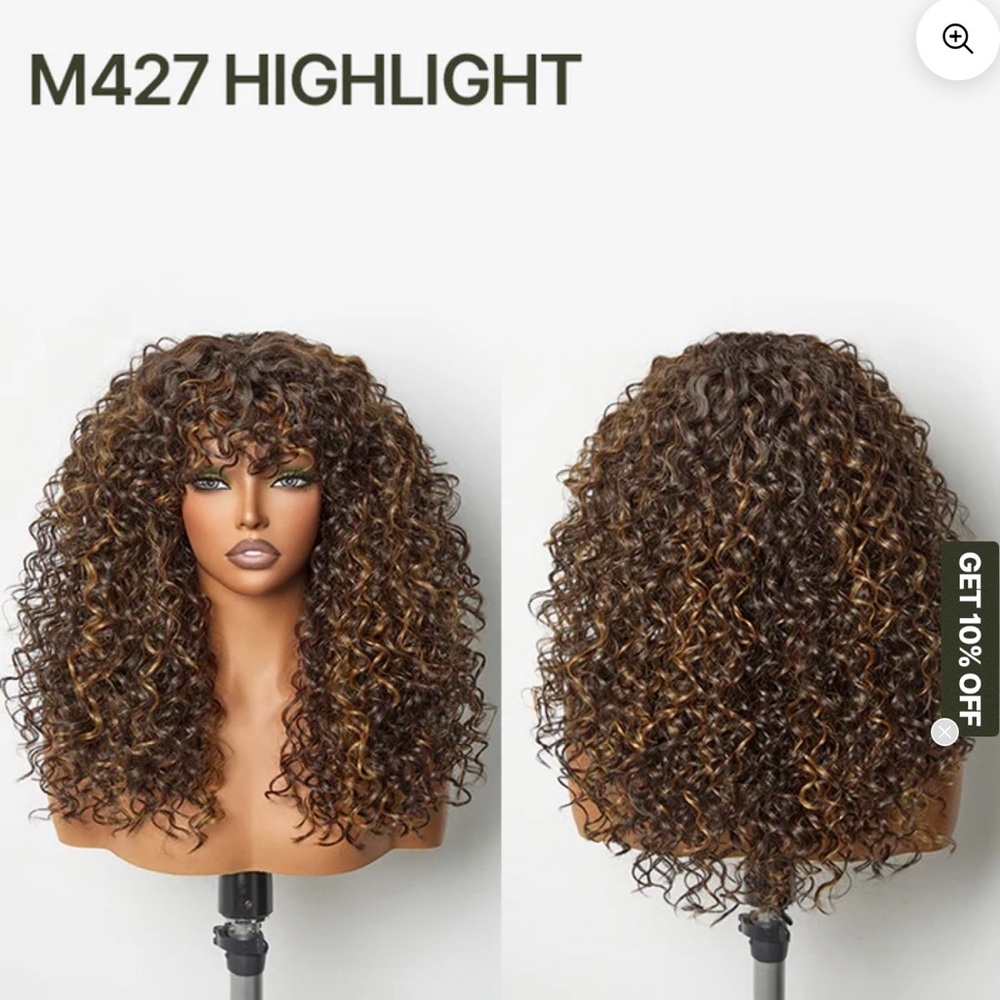 Frodio viral wig 20” Highlight Curly Wig - Brown with Gold Highlights